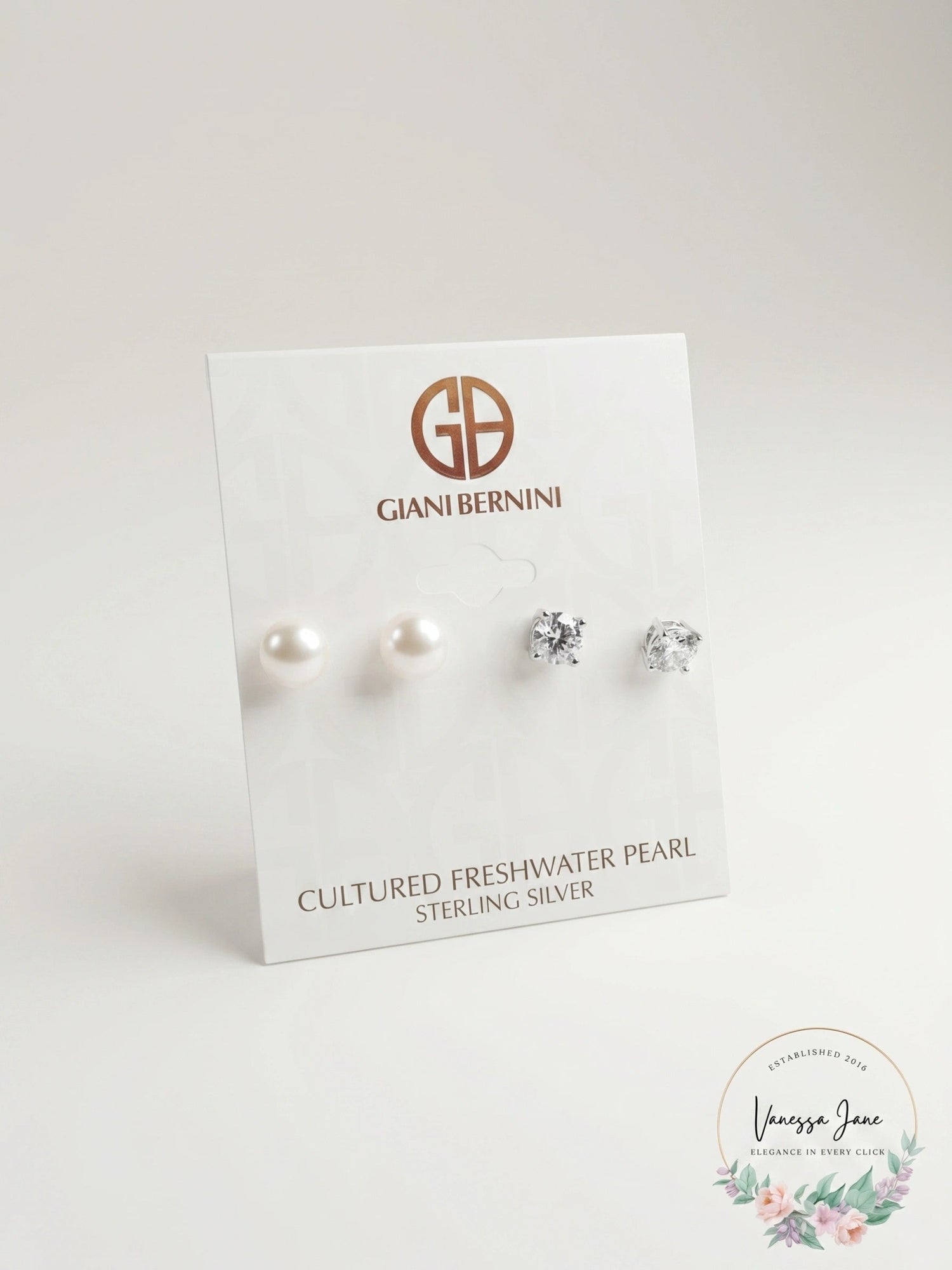 Giani Bernini 2-PC. Set Cultured Freshwater Pearl and Cubic Zirconia Stud