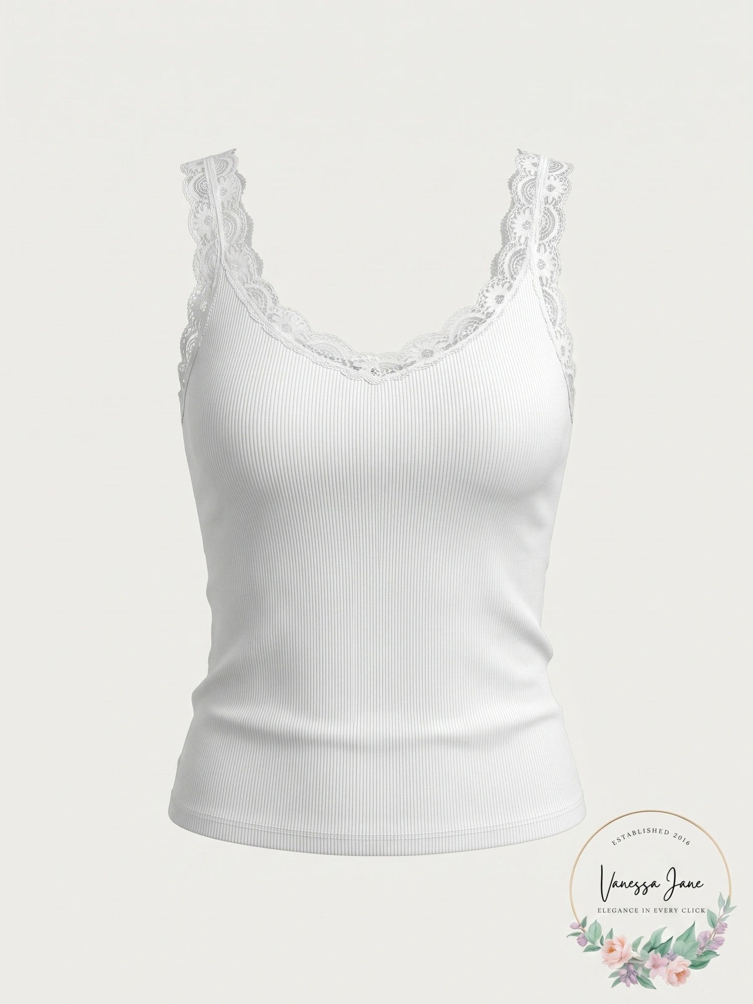 Aqua Knit Lace Trim Camisole Top, Size Large
