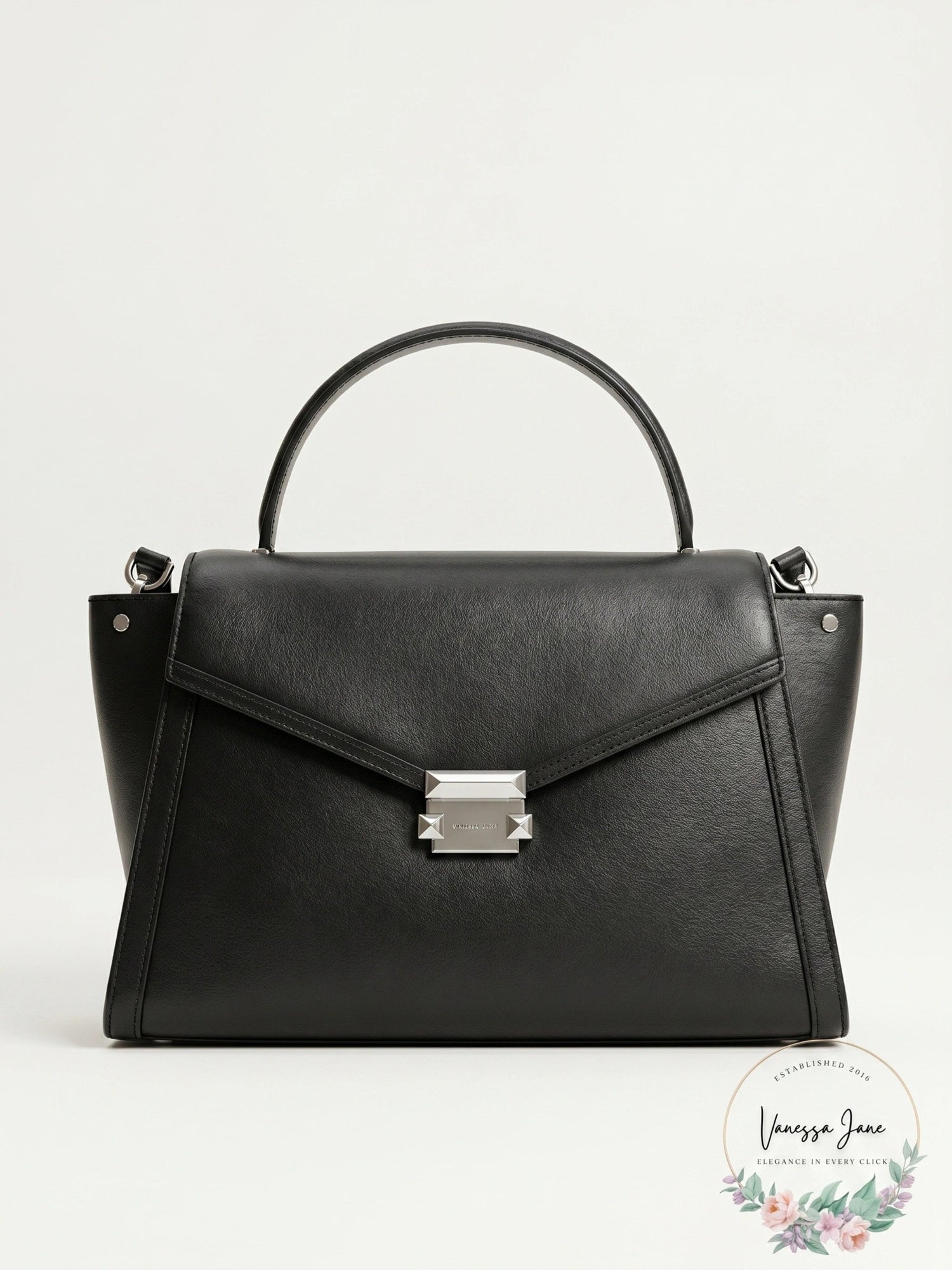 Michael Kors Whitney Large Leather Satchel 30T8SXIS3L Black