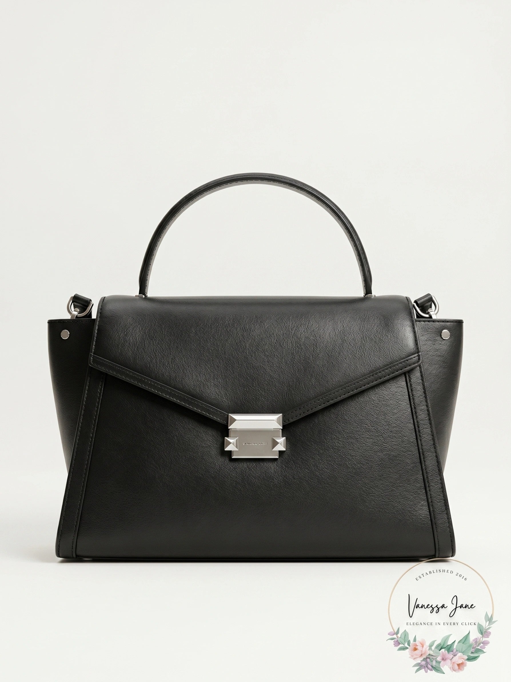 Michael Kors Whitney Large Leather Satchel 30T8SXIS3L Black