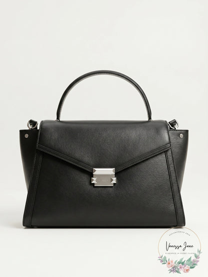 Michael Kors Whitney Large Leather Satchel 30T8SXIS3L Black