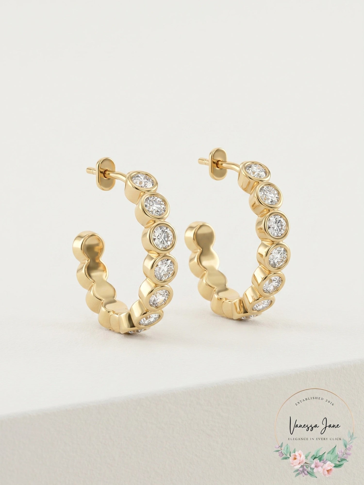 Rachel Rachel Roy Gold-Tone Small Pave Hoop Earrings, 1inch