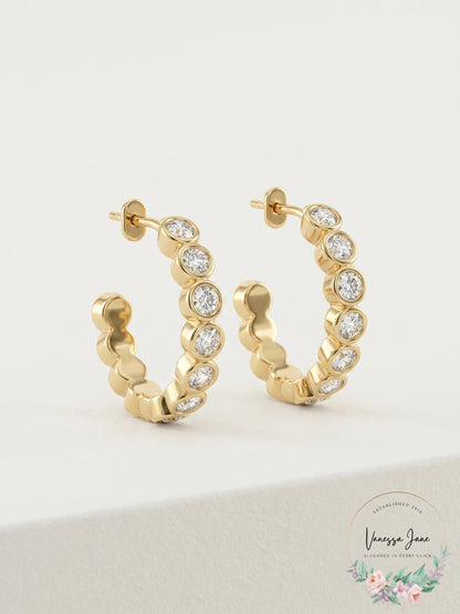 Rachel Rachel Roy Gold-Tone Small Pave Hoop Earrings, 1inch