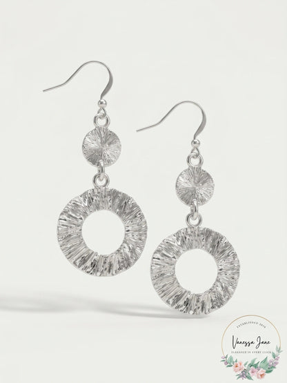 Charter Club Silver-Tone Open Circle Drop Earrings