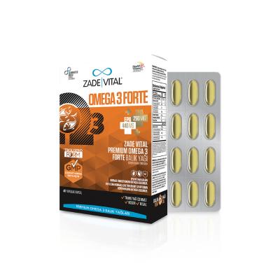 Zade Vital Omega-3 Fish Oil Supplement, 1200mg - Halal &amp; Kosher Certified, 40 Softgels