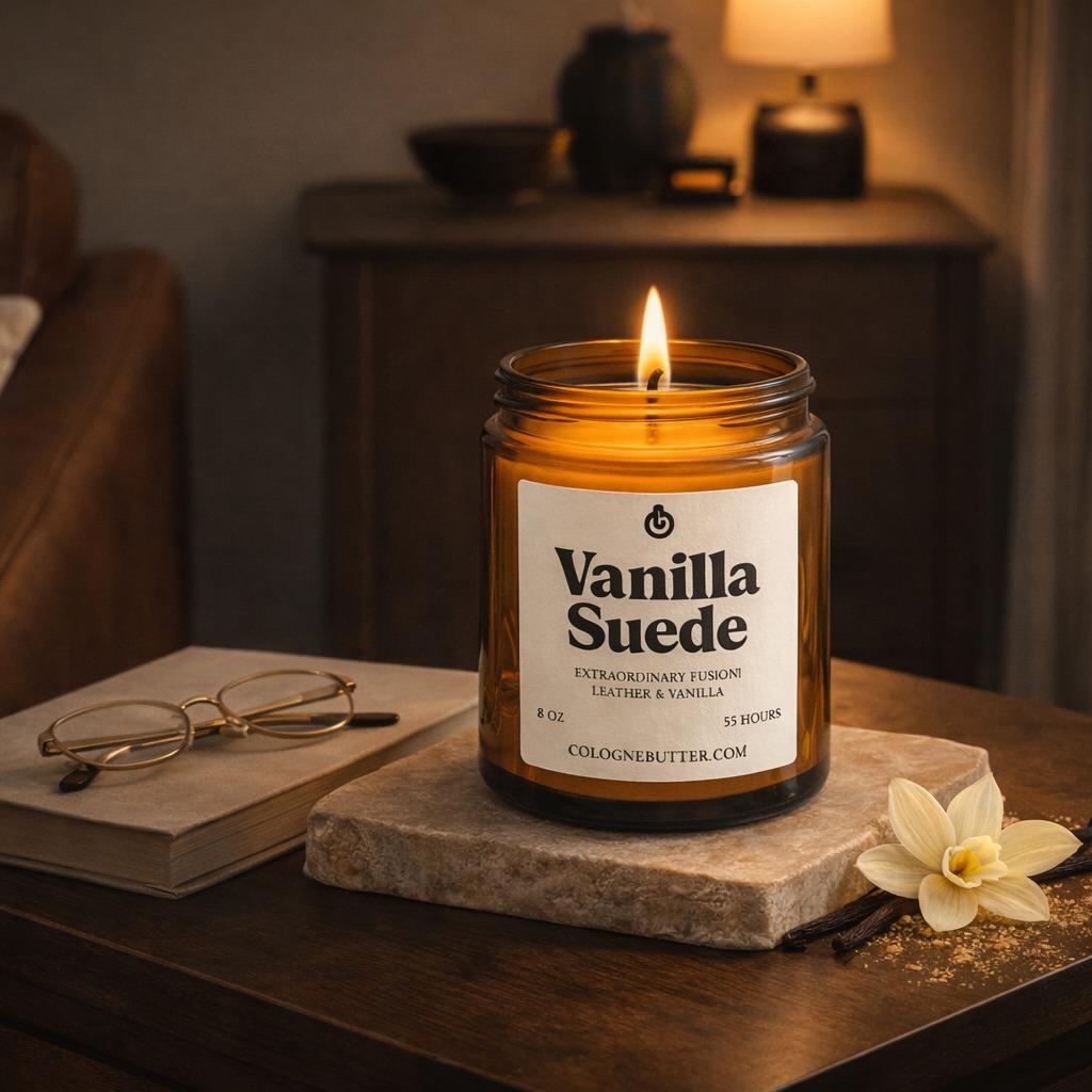 Vanilla Suede - The Luxury Vanilla &amp; Suede Home Fragrance Candle for Relaxing Atmosphere, Spa Vibes &amp; Premium Decor | Cologne Butter
