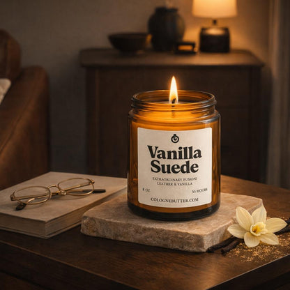 Vanilla Suede - The Luxury Vanilla &amp; Suede Home Fragrance Candle for Relaxing Atmosphere, Spa Vibes &amp; Premium Decor | Cologne Butter