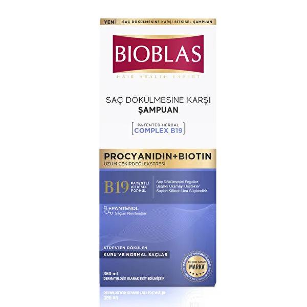 Bioblas Hair Care Shampoo with Procyanidin &amp; Biotin for Stress-Related Hair Loss - 12.17 fl oz