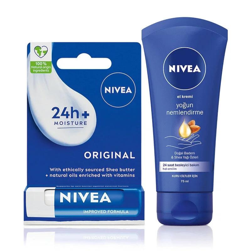 Nivea Original Care Lip Balm &amp; Intensive Hand Cream Set