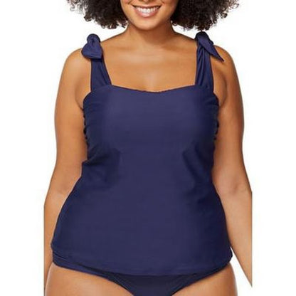 Raisins Womens Plus Size Solid Tiempo Tankini, Size 18W