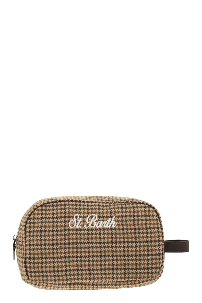 MC2 SAINT BARTH Mini Houndstooth Wool Blend Beauty Case - FW25