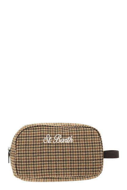 MC2 SAINT BARTH Mini Houndstooth Wool Blend Beauty Case - FW25