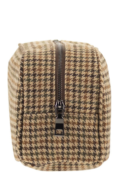 MC2 SAINT BARTH Mini Houndstooth Wool Blend Beauty Case - FW25