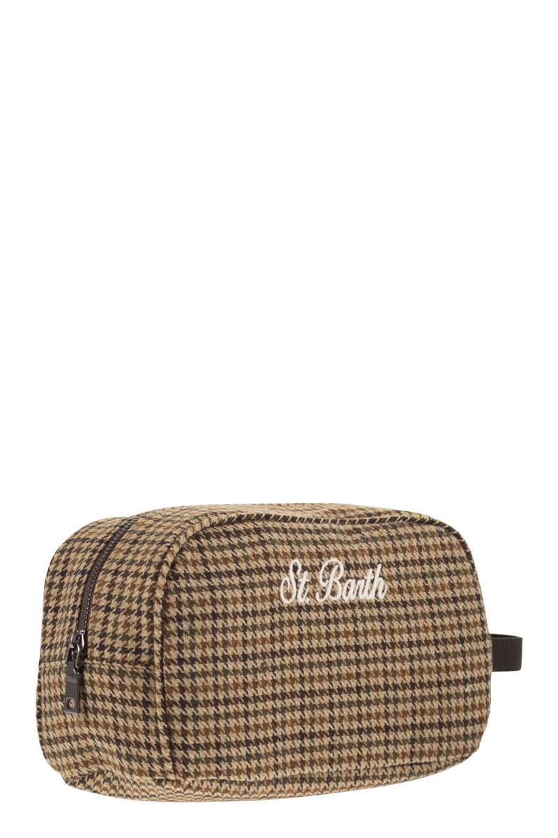 MC2 SAINT BARTH Mini Houndstooth Wool Blend Beauty Case - FW25