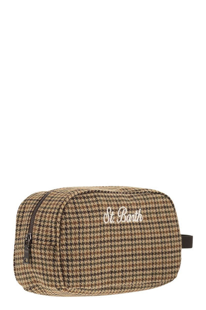 MC2 SAINT BARTH Mini Houndstooth Wool Blend Beauty Case - FW25