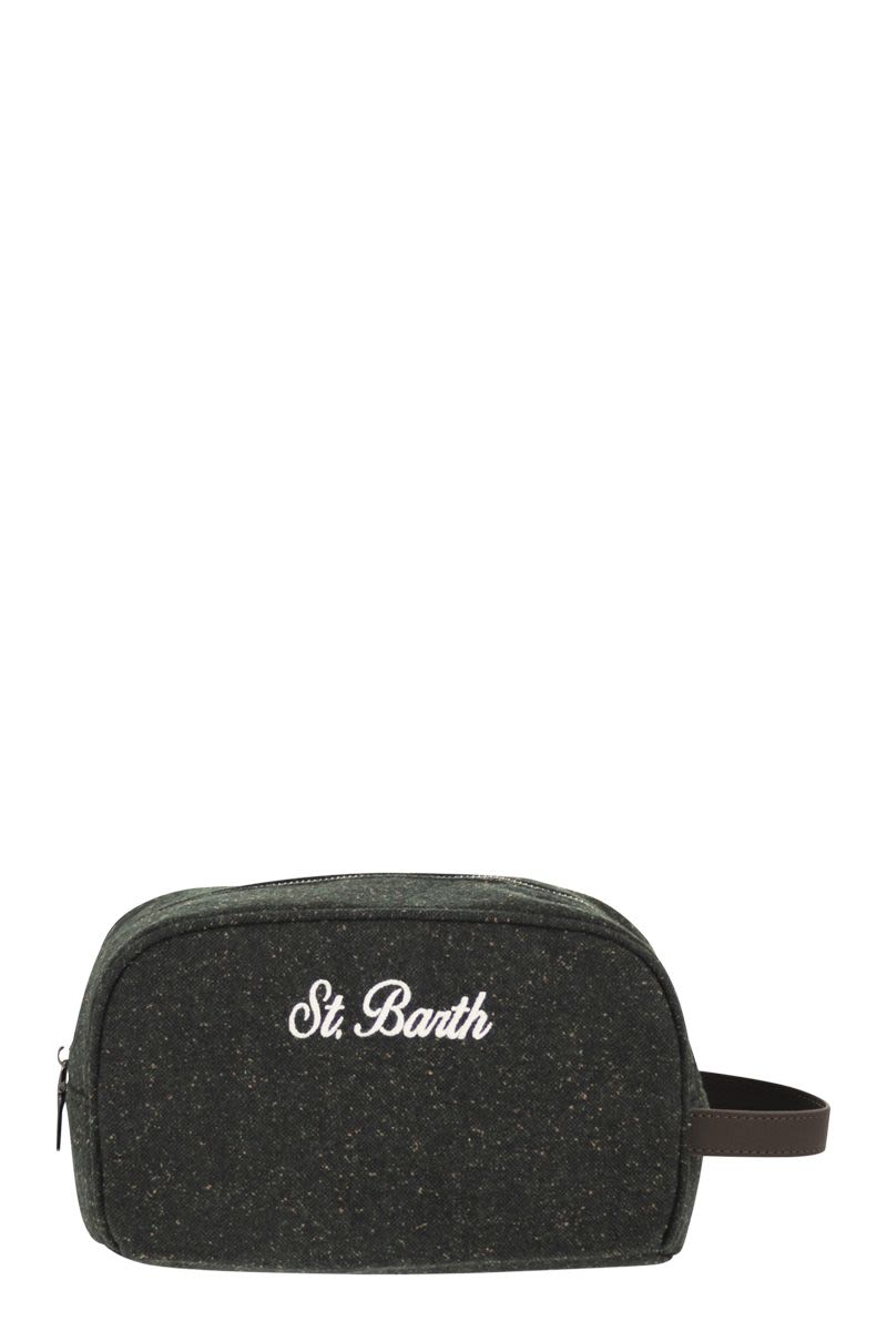MC2 SAINT BARTH Mini Beauty Case - Tailored Donegal Wool Blend