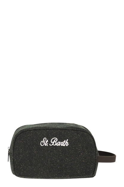 MC2 SAINT BARTH Mini Beauty Case - Tailored Donegal Wool Blend