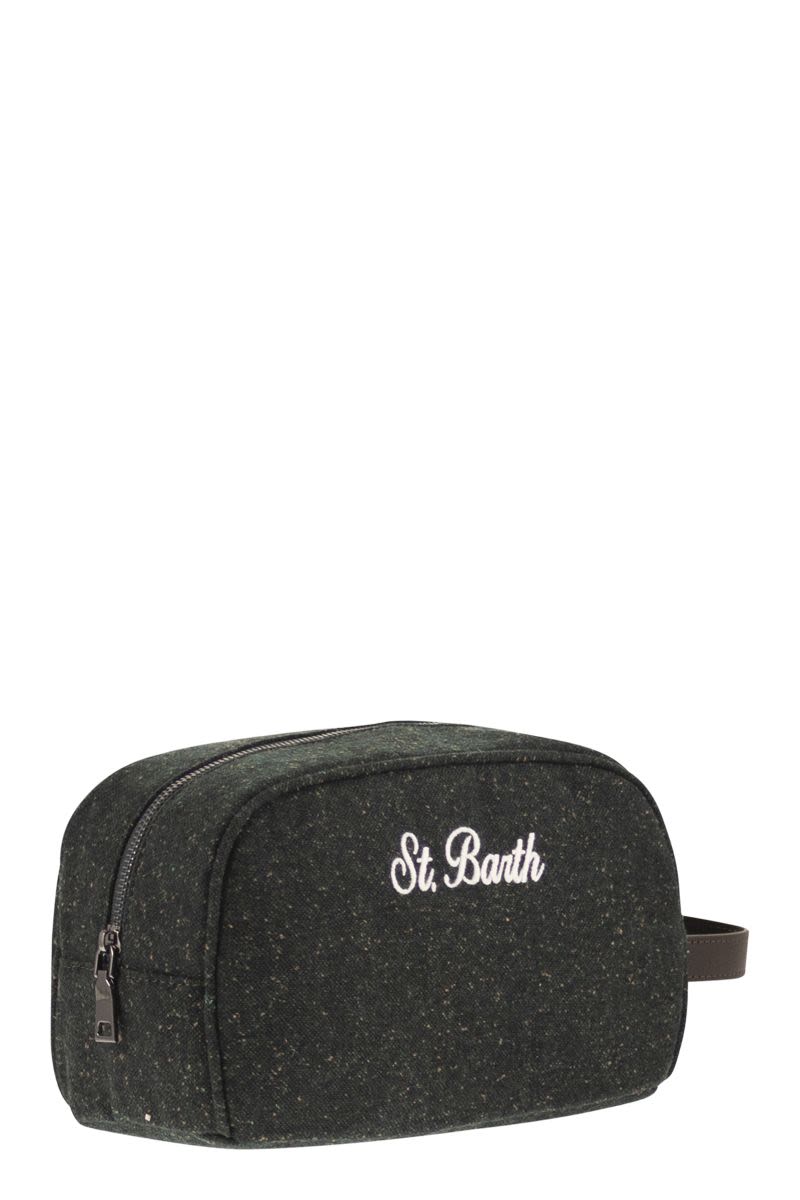 MC2 SAINT BARTH Mini Beauty Case - Tailored Donegal Wool Blend