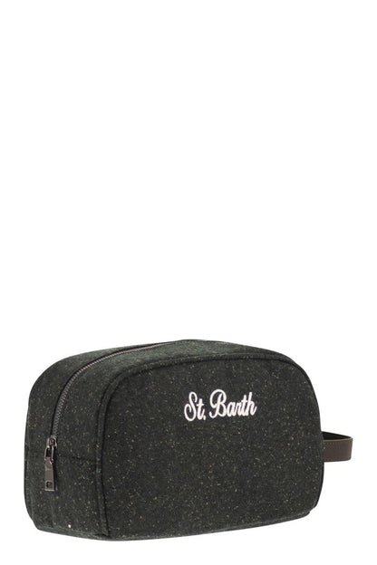 MC2 SAINT BARTH Mini Beauty Case - Tailored Donegal Wool Blend