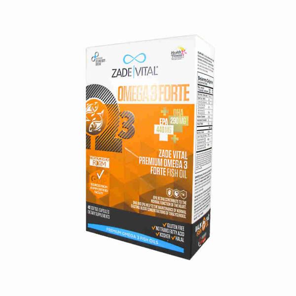 Zade Vital Omega-3 Fish Oil Supplement, 1200mg - Halal &amp; Kosher Certified, 40 Softgels