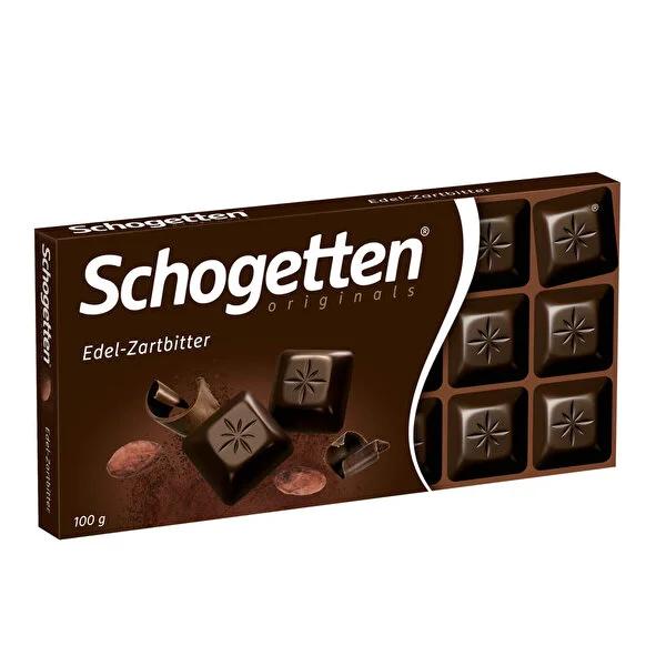 Schogetten Premium Bitter Chocolate Bar - 100g, Rich Cocoa &amp; Hazelnut Flavor, Perfect for Dark Chocolate Lovers
