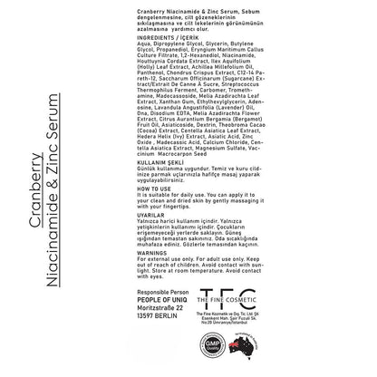 The Fine Organics Cranberry &amp; Niacinamide Brightening Serum 30ml