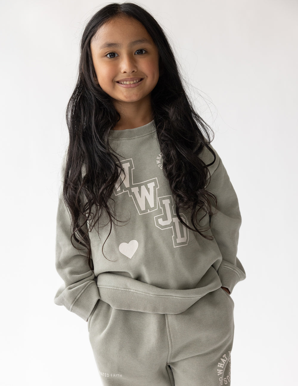 WWJD Varsity Kids Crewneck