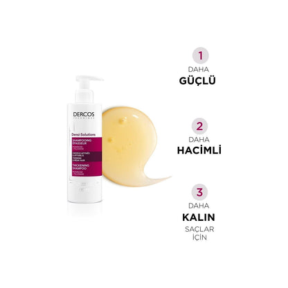 Vichy Densi Solutions Thickening Shampoo 400Ml - Hair Thickening &amp; Volumizing for Fine or Limp Hair