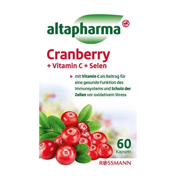 Altapharma Cranberry Extract Dietary Supplement with Vitamin C &amp; Selenium - Gluten-Free &amp; Lactose-Free - Immune System Support