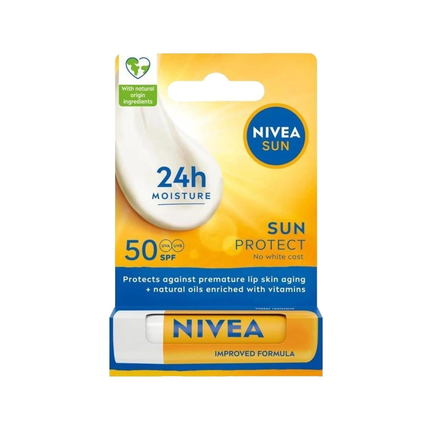 Nivea Nivea Sun SPF50 Lip Balm - High Sun Protection for Lips, Portable &amp; Travel-Friendly