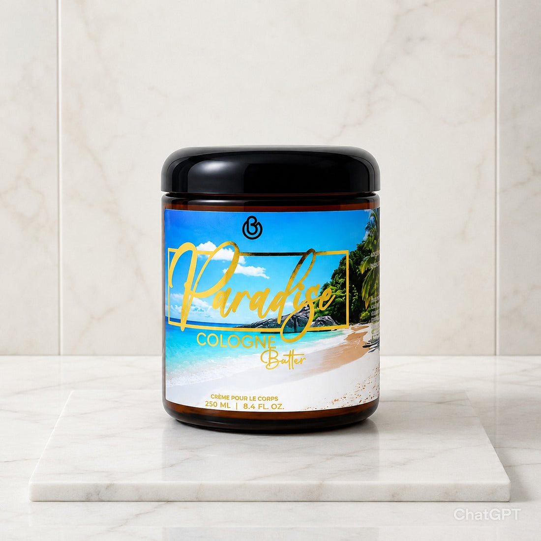 PARADISE – Luxury Fragrance Body Butter | Coconut, Vanilla &amp; Amber Cologne Scent Hydrating Skin Butter | Cologne Butter