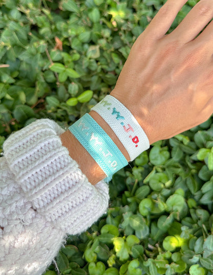 White WWJD Embroidered Bracelet