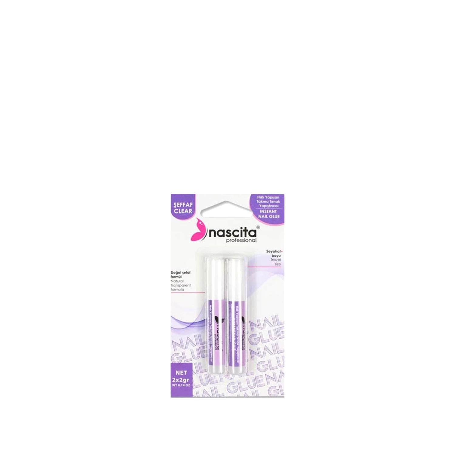Nascita Nail Glue - Transparent Nail Adhesive for Artificial Nails, 2x2g