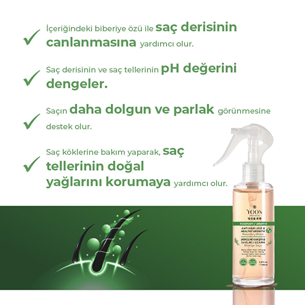 Yoon Hair Care Serum with Rosemary Extract - Anti-Hair Loss, Promotes Hair Growth &amp; Healthier Scalp