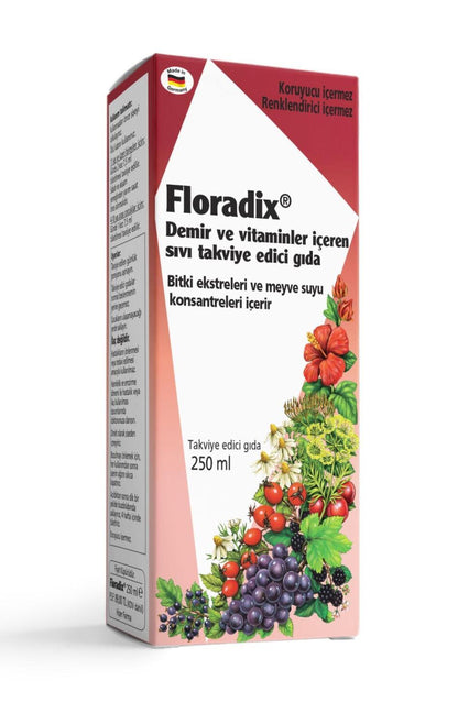 Floradix Liquid Dietary Supplement - Natural Iron &amp; Vitamin Supplement for Adults &amp; Children, Gluten-Free, 8.45 fl oz