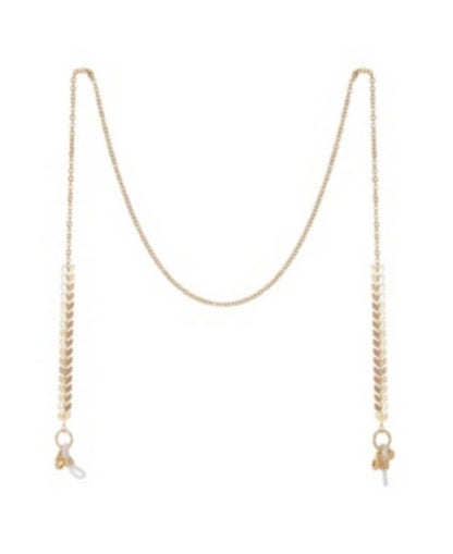 Unwritten Gold Flash Plated Leaf Design 27in Glasses or Face Mask Chain