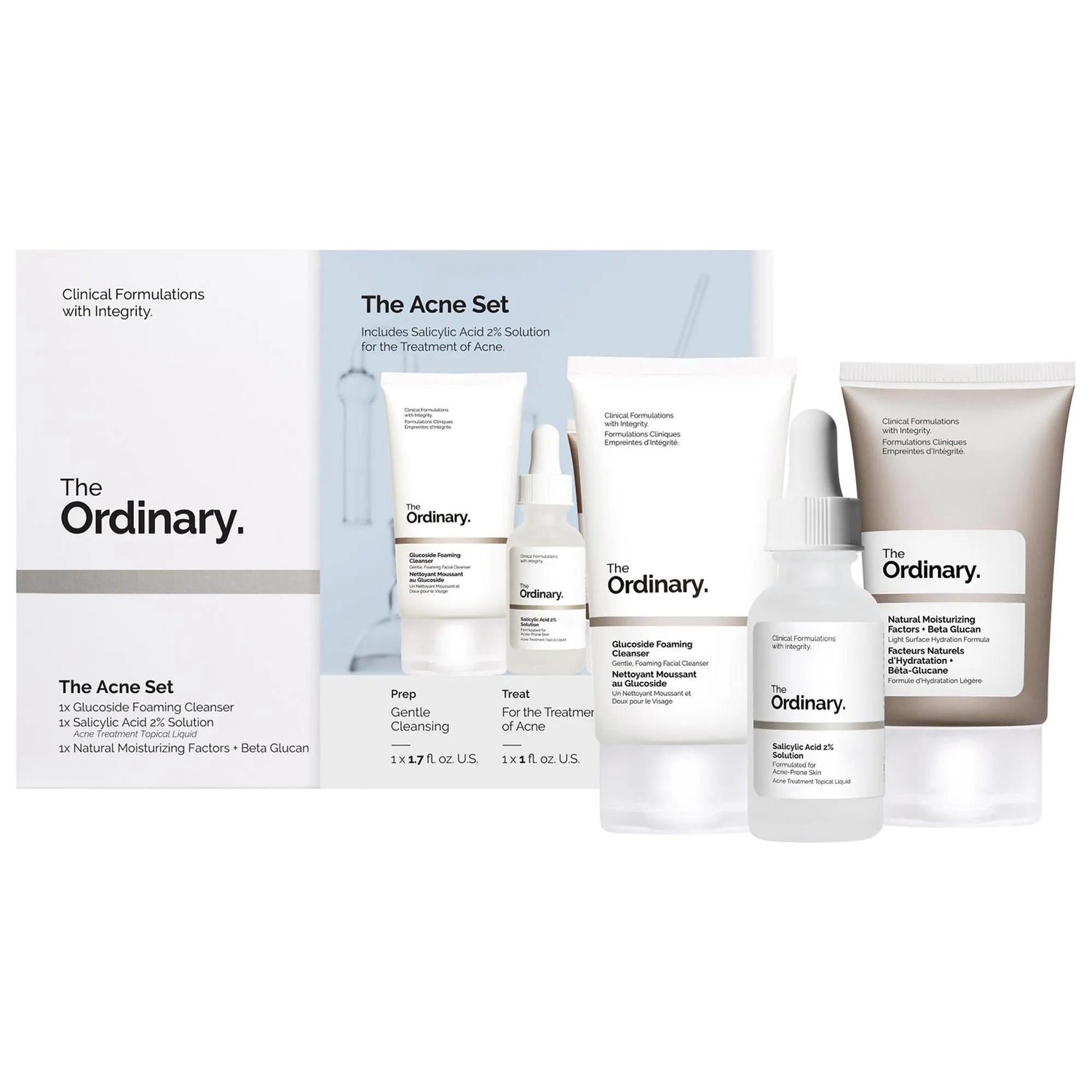 The Acne Set by The Ordinary - 3-Piece Acne Skincare Routine for Clearer Skin, Vegan &amp; Cruelty-Free