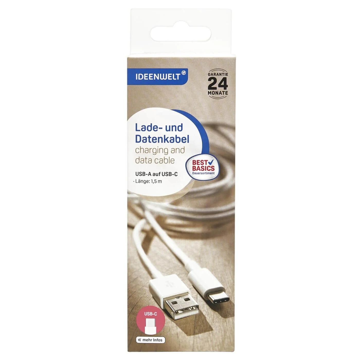 Ideenwelt USB-A to USB-C Charging &amp; Data Cable - 1pc