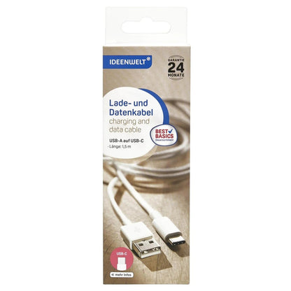 Ideenwelt USB-A to USB-C Charging &amp; Data Cable - 1pc