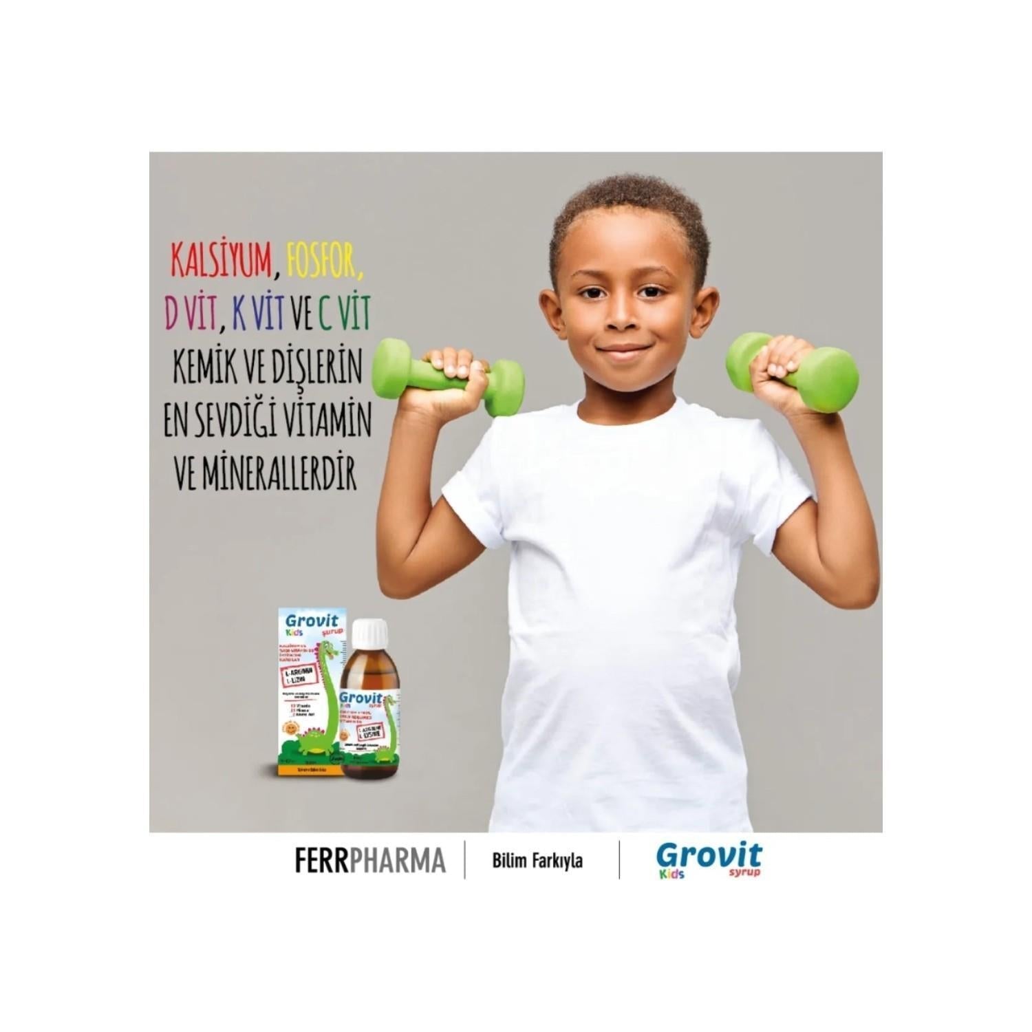 Ferr Pharma Grovit Kids Multivitamin Syrup for Children - Supports Growth &amp; Immune System, 5.07 fl oz
