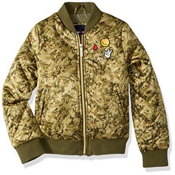 Limited Too Girls Too Bomber W/Patches &amp; Quilted Sleeves, Size 5/6