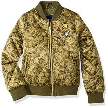 Limited Too Girls Too Bomber W/Patches &amp; Quilted Sleeves, Size 5/6