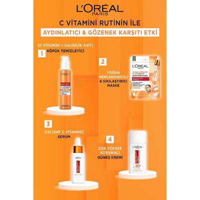 Loreal Paris Revitalift Brightening Facial Cleansing Gel - Vitamin C &amp; Salicylic Acid for Smoother, Radiant Skin