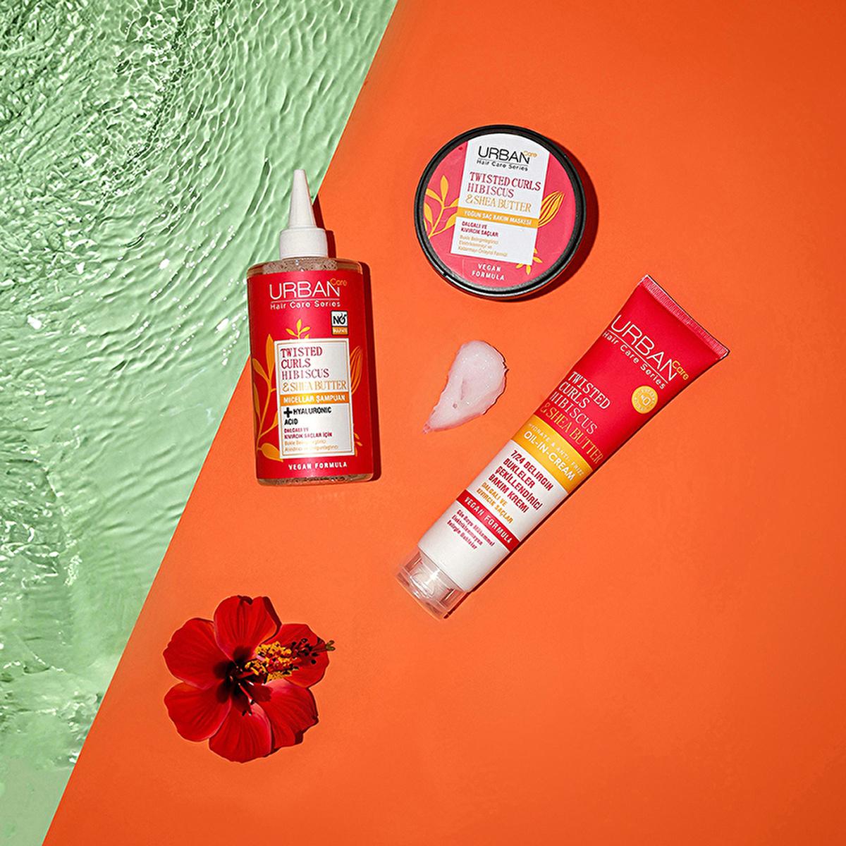 Urban Care Hibiscus &amp; Shea Butter Hair Care Mask for Curly &amp; Wavy Hair - Vegan, Paraben-Free, Nourishing &amp; Moisturizing