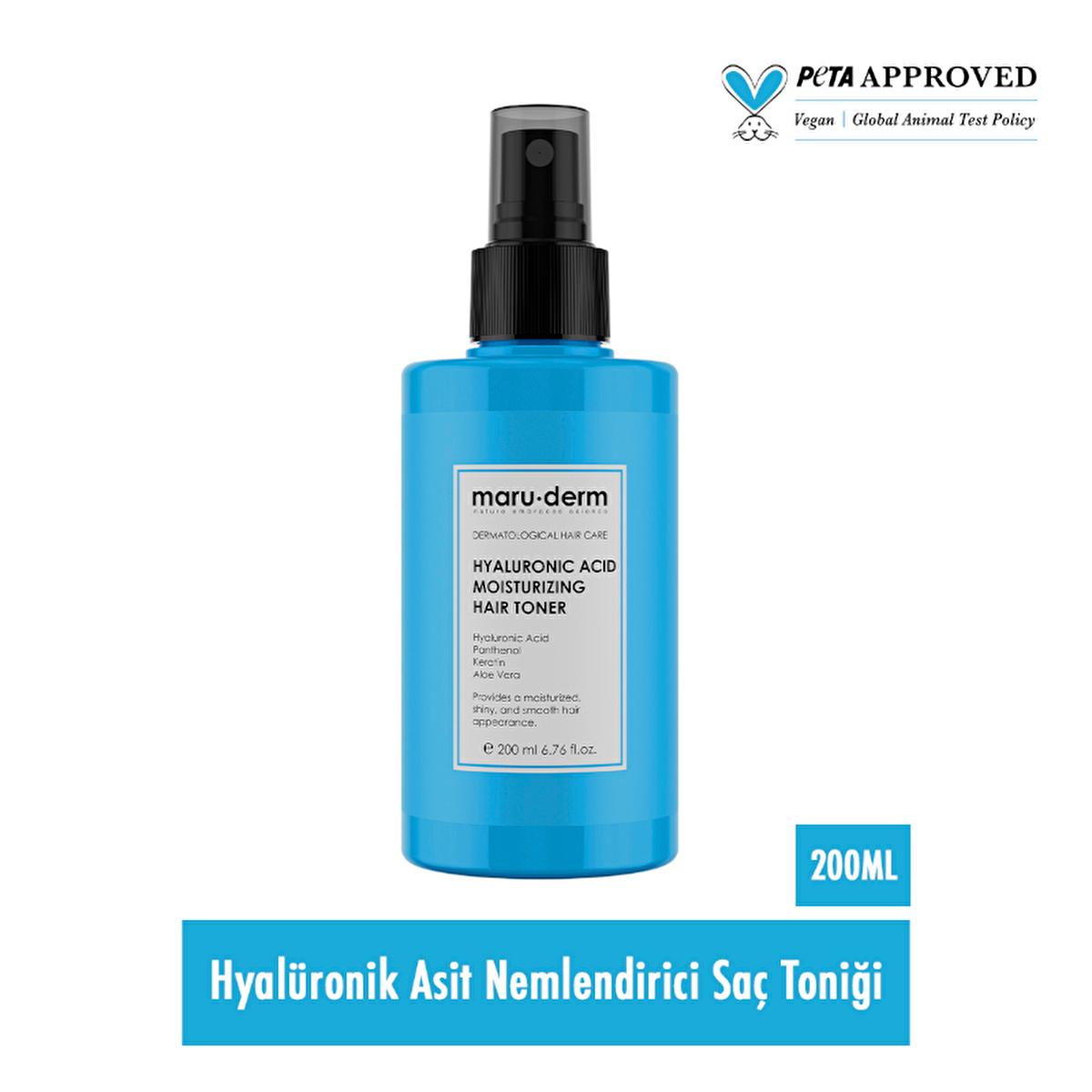 Maruderm Hyaluronic Acid Hydrating Hair Tonic - Nourishing Vegan Hair Care with Keratin &amp; Aloe Vera - 6.76 fl oz