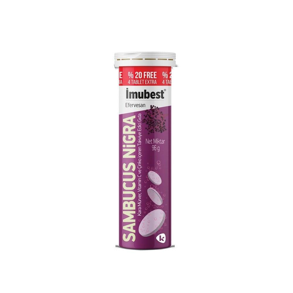 _mubest Effervescent Dietary Supplement - 24 Tablets with Black Elder Extract, Vitamin C &amp; Zinc