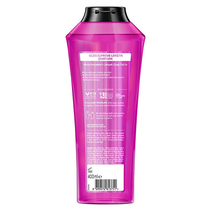 Gliss Supreme Length Shampoo for Oily Roots and Dry Ends - Biotin Complex, 13.53 fl oz