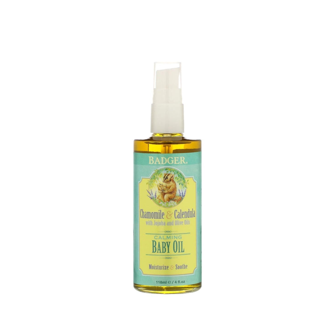 Badger Baby Oil 118ml - Natural &amp; Gentle Baby Skin Care for Newborns &amp; Infants