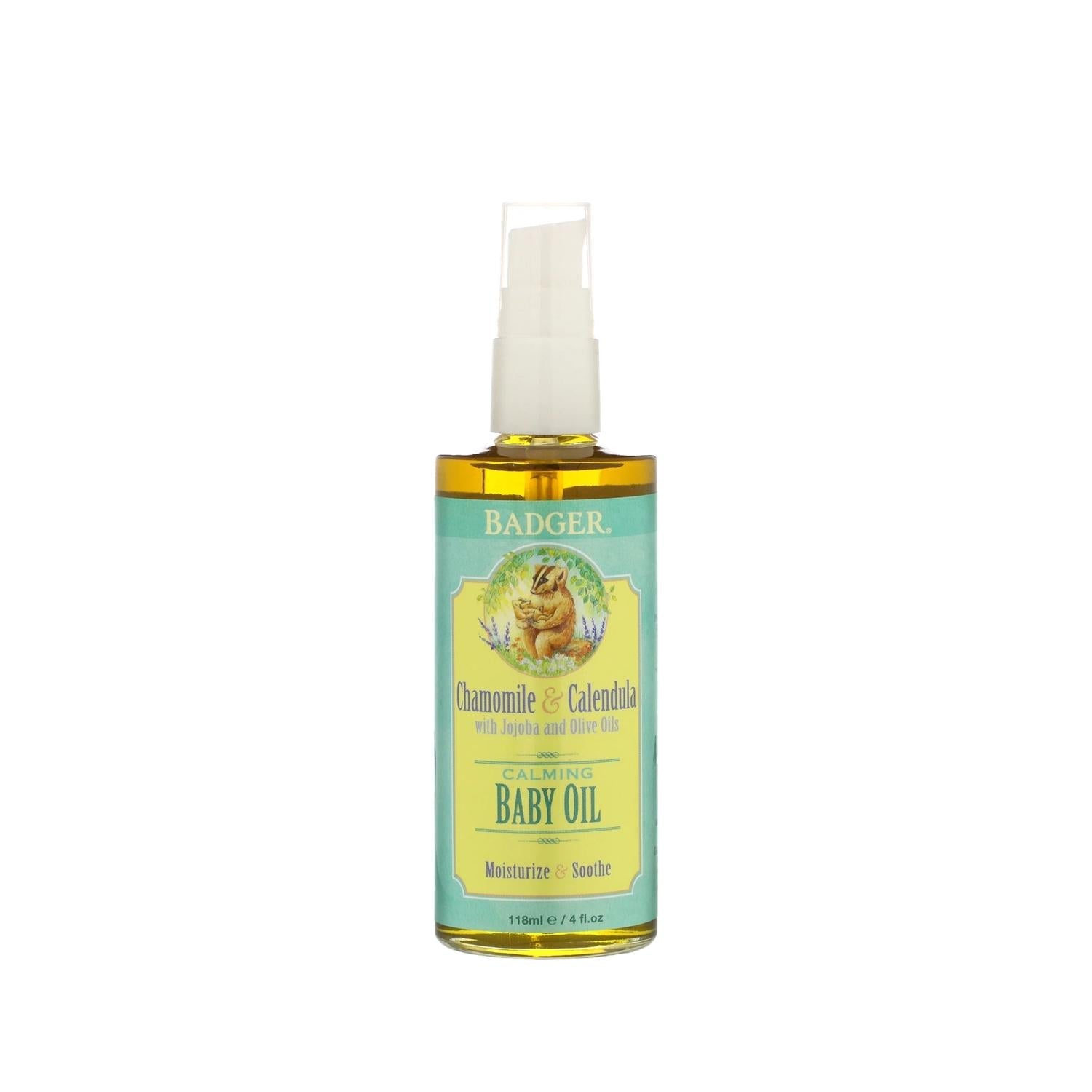 Badger Baby Oil 118ml - Natural &amp; Gentle Baby Skin Care for Newborns &amp; Infants