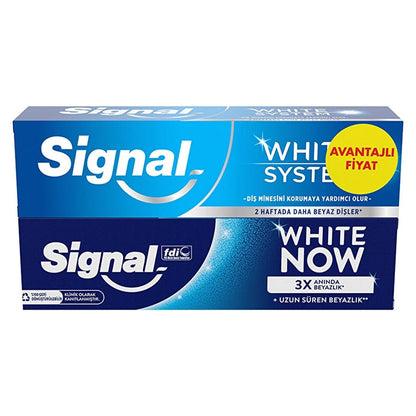 Signal White System &amp; White Now Original Toothpaste Set 2x75ml